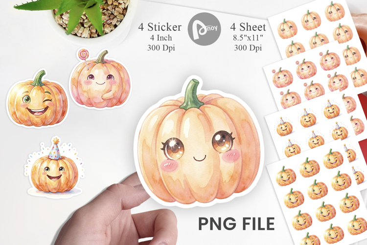 Kawaii Pastel Pumpkin Sticker