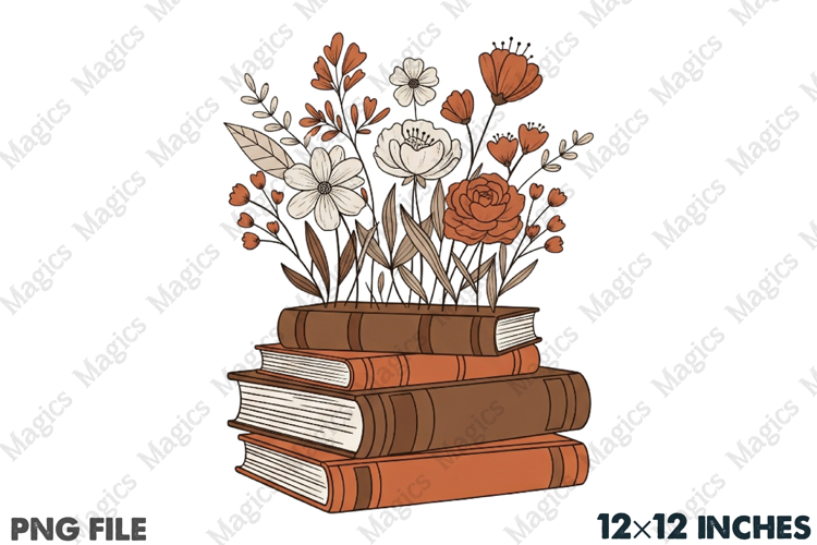 Flower Books Png, Book Png Design