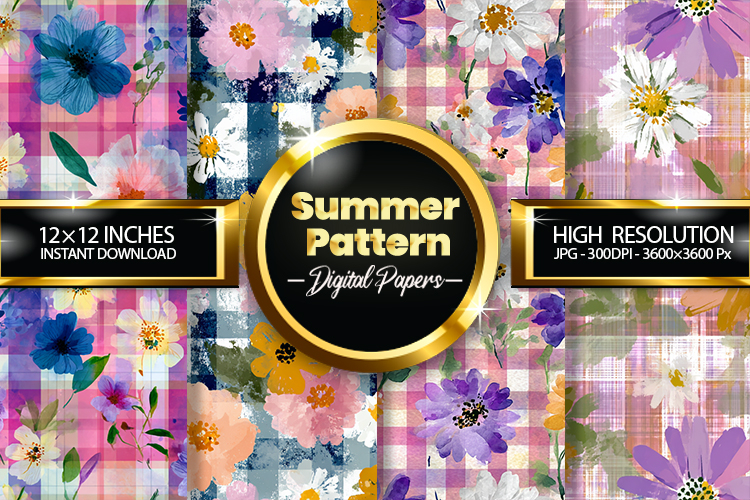 Summer Pattern Digital Papers - 04 Variations