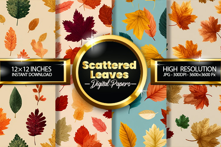 Scarttered Leave Digital Papers - 04 Variations