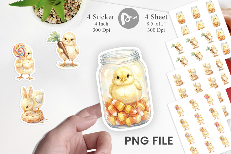 Sweet Candy Easter Chick Sticker