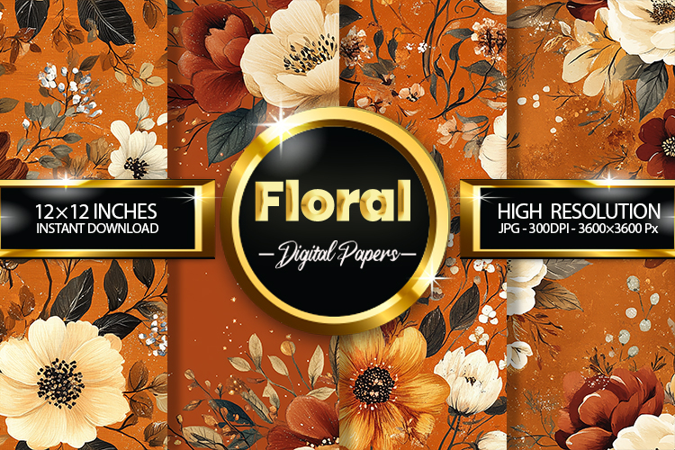 Floral Digital Papers - 04 Variations