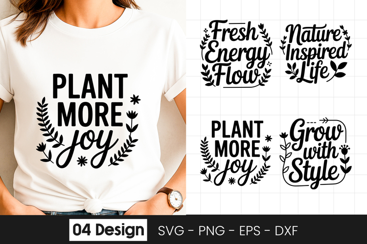 Plant More Joy Inspirational Quote SVG PNG