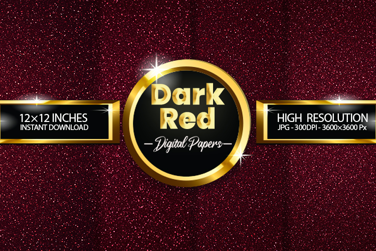 Dark Red Glitter Digital Papers - 04 Variations