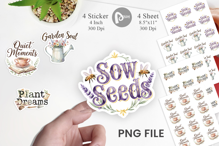 Vintage Garden Quote Sticker