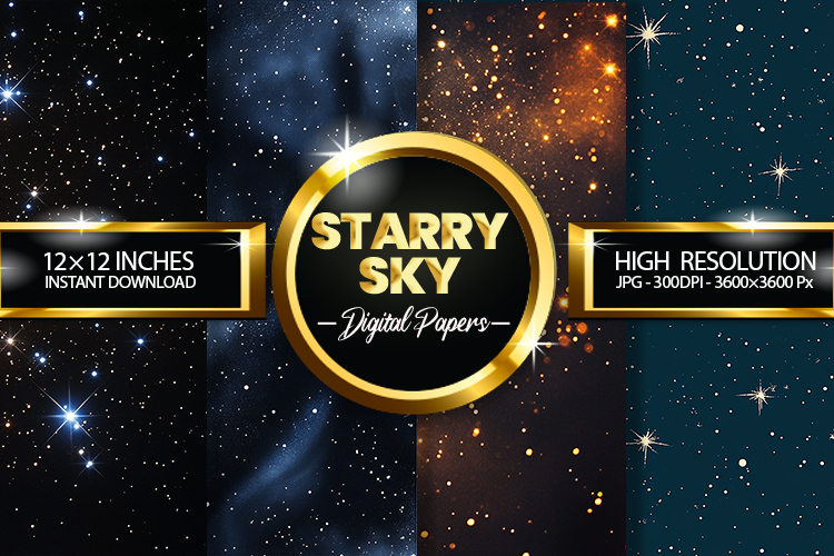 Starry Sky Digital Papers - 04 Variations