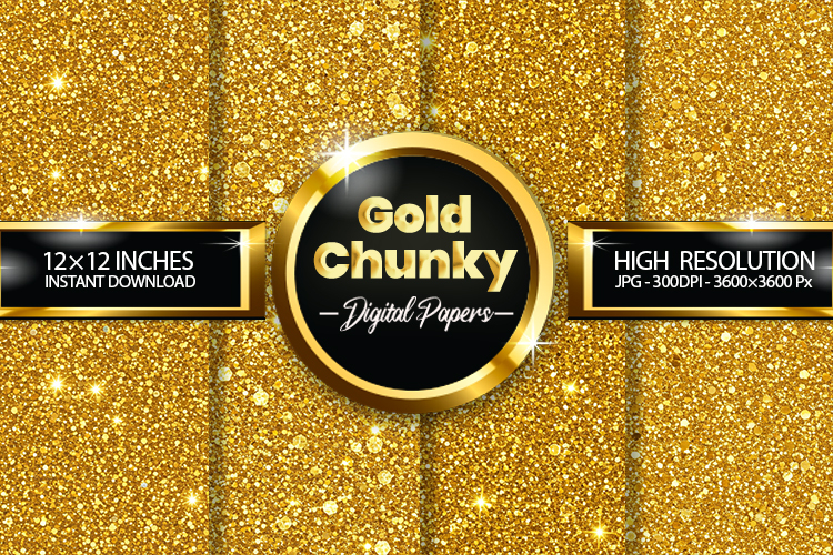 Gold Glitter Digital Papers - 04 Variations