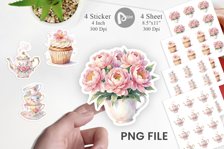 Floral Mother Day Tea Sticker
