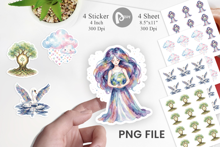 Celestial Mother Fantasy Art Sticker
