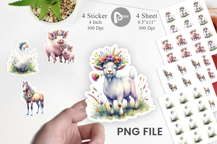 Classic Farmhouse Floral Sticker