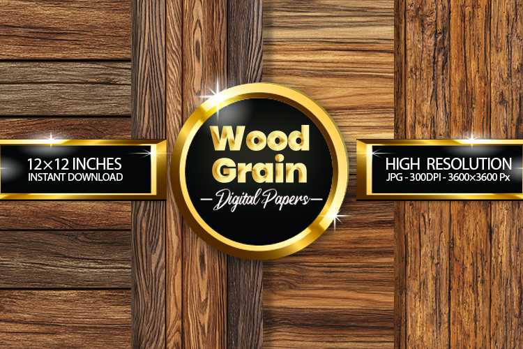 Wood Grain Digital Papers - 04 Variations