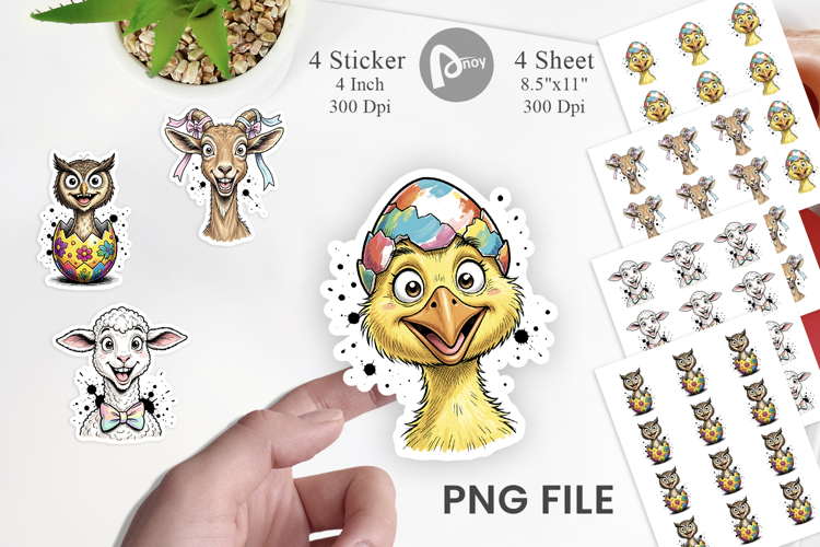 Wacky Easter Animal Sticker