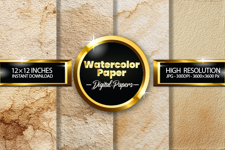 Watercolor Paper Digital Papers - 04 Variations