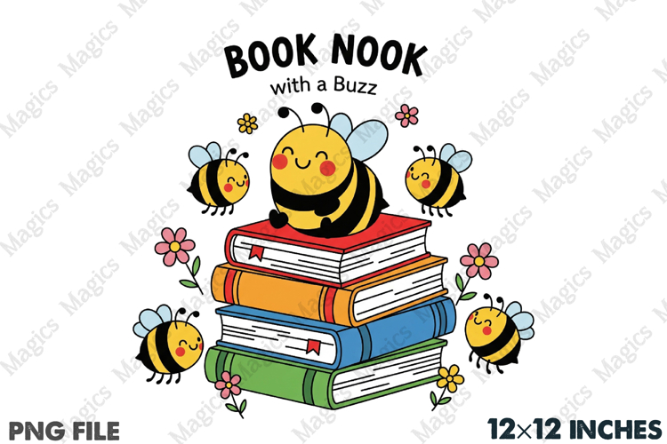 Book Nook with a Buzz PNG, Book PNG