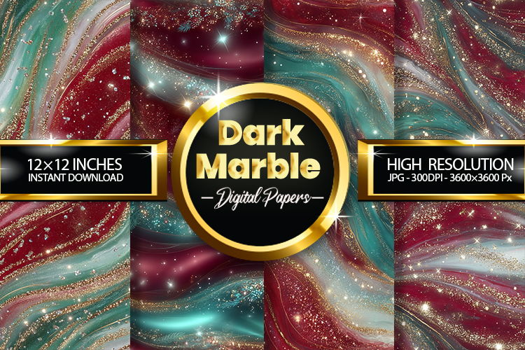 Dark Marble Digital Papers - 04 Variations