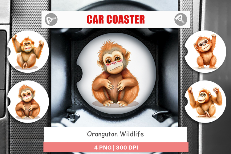Car Coaster Orangutan Wildlife