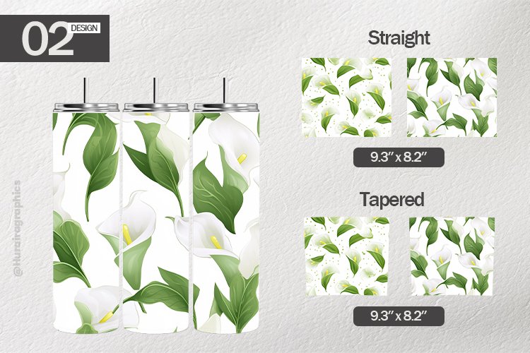 White Lilies Tumbler Wrap| Tumbler Sublimation Wrap
