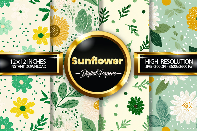 Sunflower Digital Papers - 04 Variations