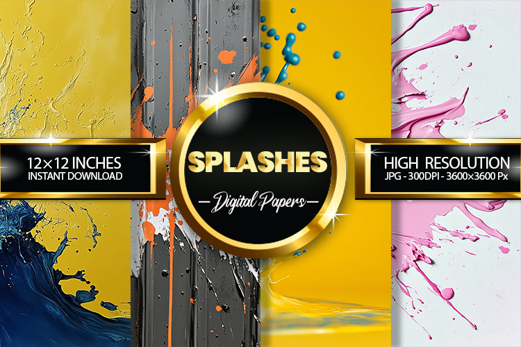 Splashes Digital Papers - 04 variations