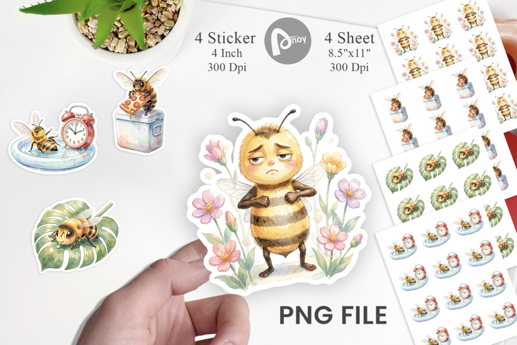 Lazy Island Life Bee Sticker