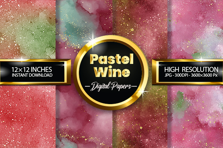 Pastel Wine Digital Papers - 04 Variations