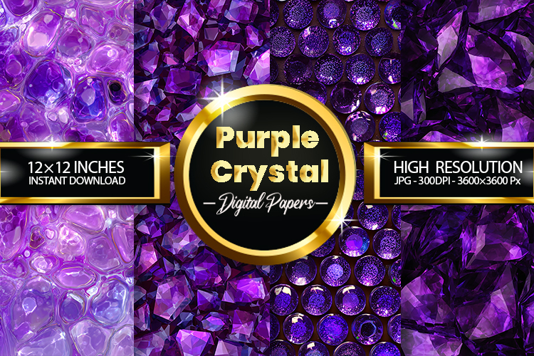 Purple Crystal Digital Papers - 04 Variations