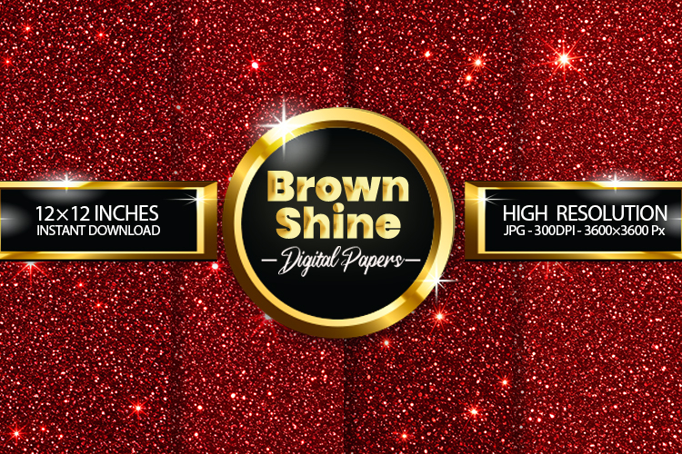 Brown Shine Glitter Digital Papers - 04 Variations