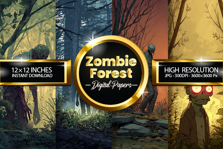 Zombie Forest Digital Papers - 04 Variations