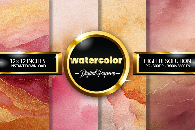 Water Colour Digital Papers - 04 Variations