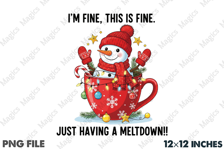 Funny Quote Cute Snowman Christmas PNG