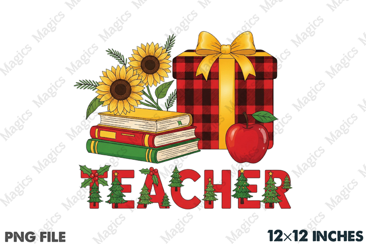 Christmas Teacher Sublimation PNG
