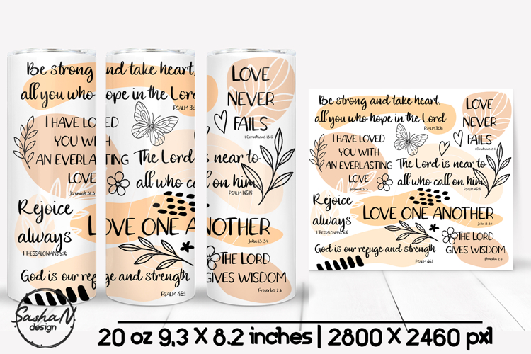 Religious tumbler, Christian designs, Bible quotes