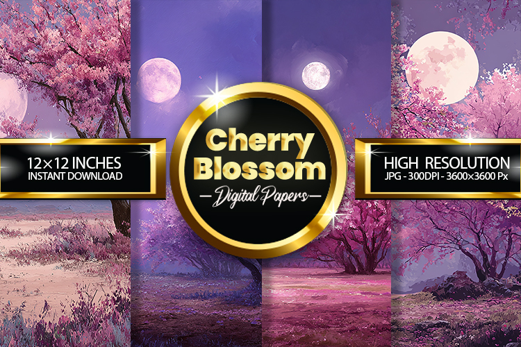 Cherry Blossom Digital Papers - 04 Variations