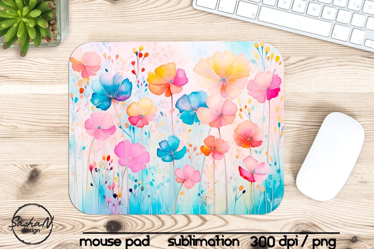 Flowers mouse pad sublimation design