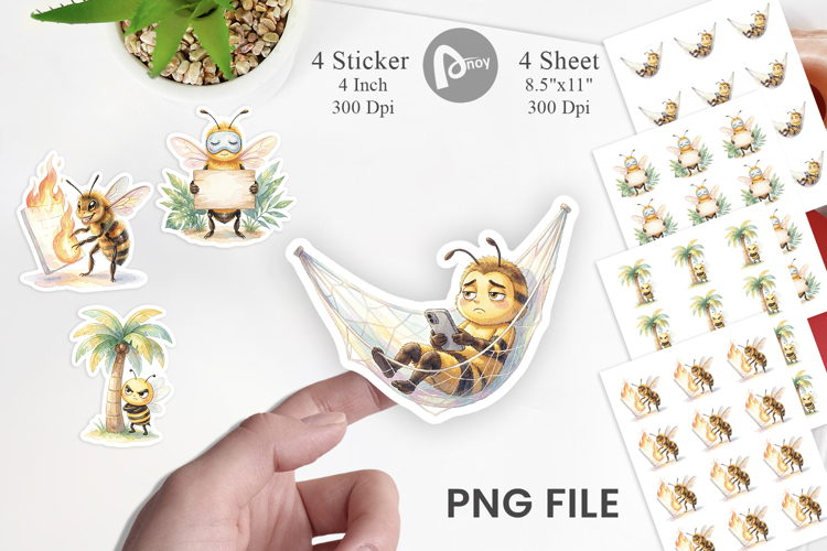 Lazy Island Life Bee Sticker