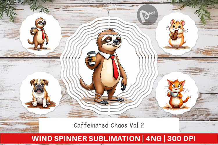 Caffeinated Animal Wind Spinner