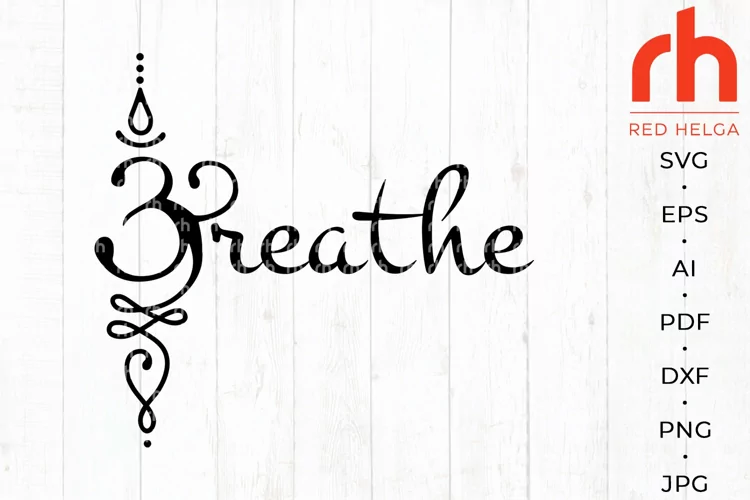 Om breathe svg - Breathe symbol svg - Sanskrit breathe svg