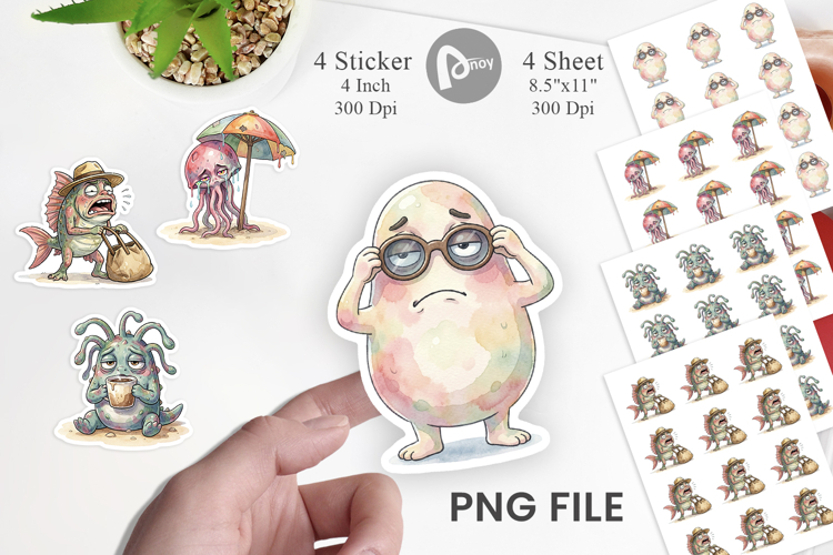 Exhausted Mutant Beach Sticker