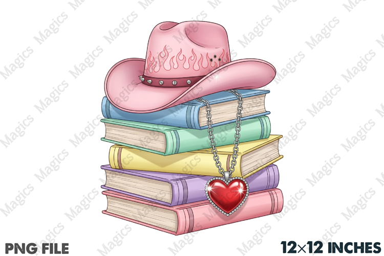 Cowgirl Romance, Pink Western Books PNG