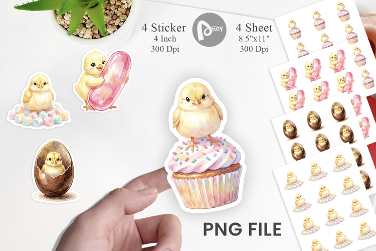 Sweet Candy Easter Chick Sticker