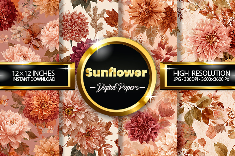 Sunflower Digital Papers - 04 Variations