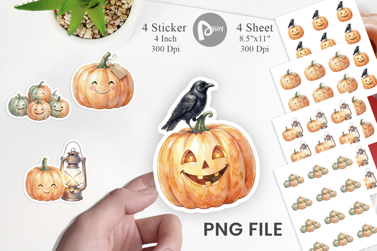 Vintage Farmhouse Pumpkin Sticker