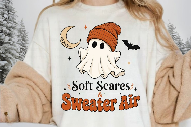 Soft Scares And Sweater Air PNG Sublimation Design - Cute