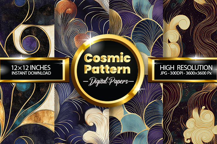 Cosmic Pattern Digital Papers - 04 Variations
