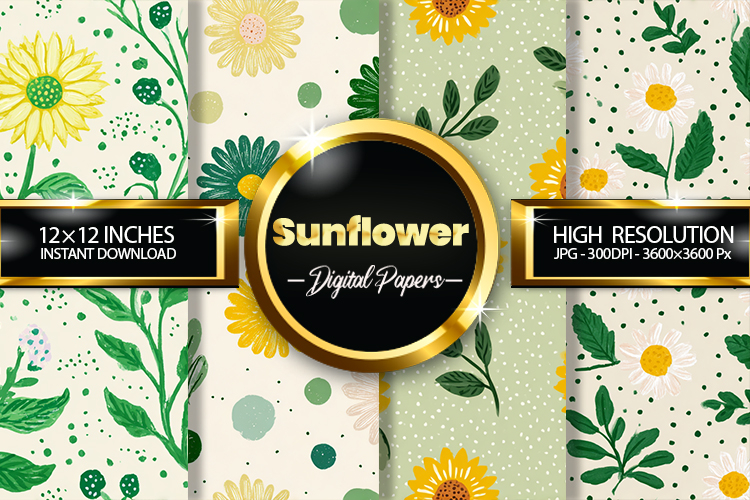 Sunflower Digital Papers - 04 Variations