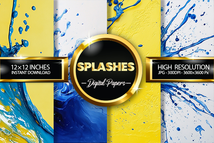 Splashes Digital Papers - 04 variations