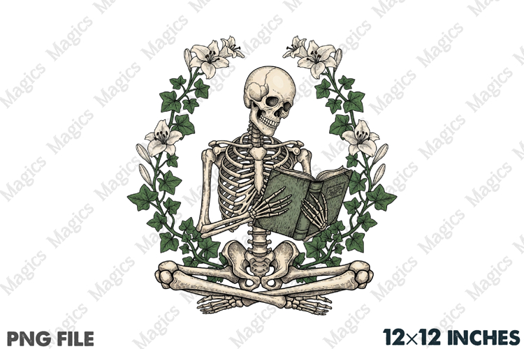 Skeleton Reading Book PNG, Skeleton PNG