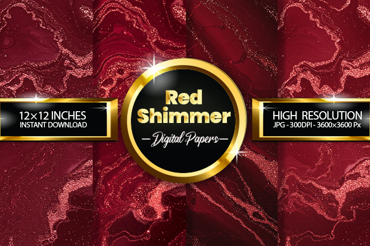 Red Shimmer Digital Papers - 04 Variations