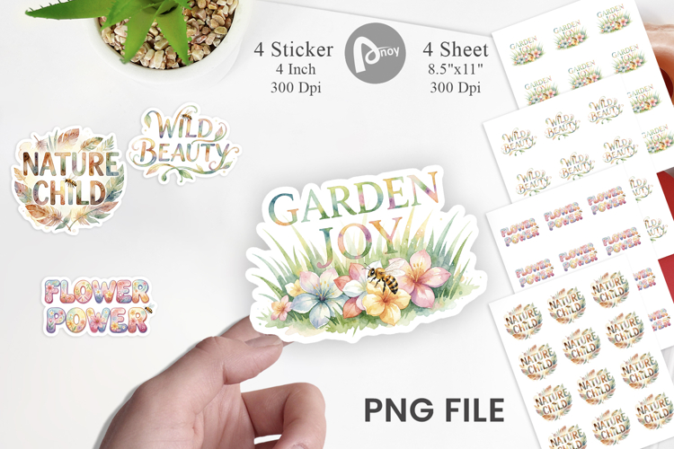 Floral Meadow Bee Quotes Sticker