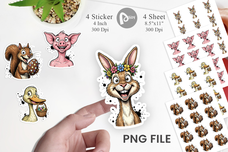 Wacky Easter Animal Sticker